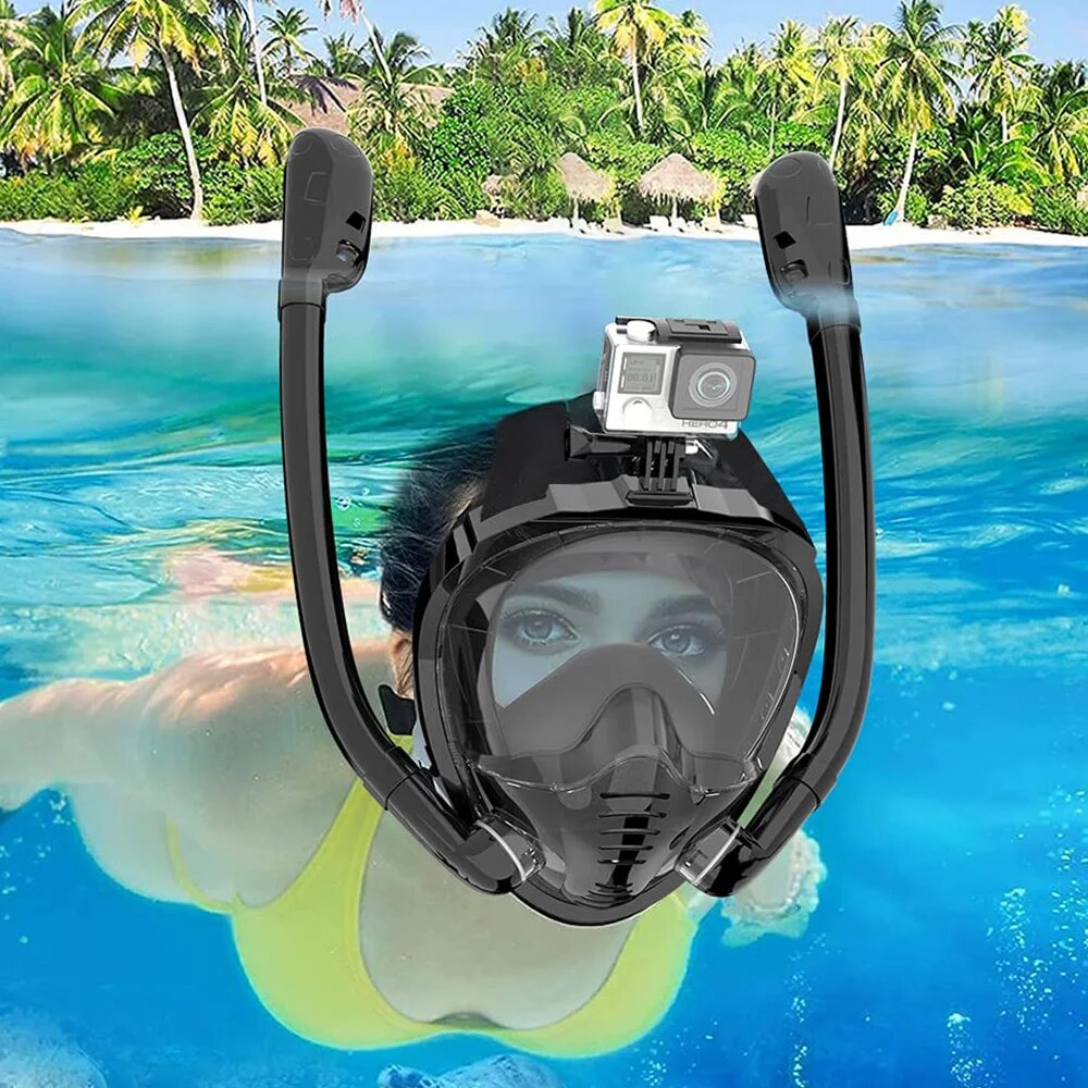 Anti Pollution Mask - Masker Snorkel wajah penuh, 180 °